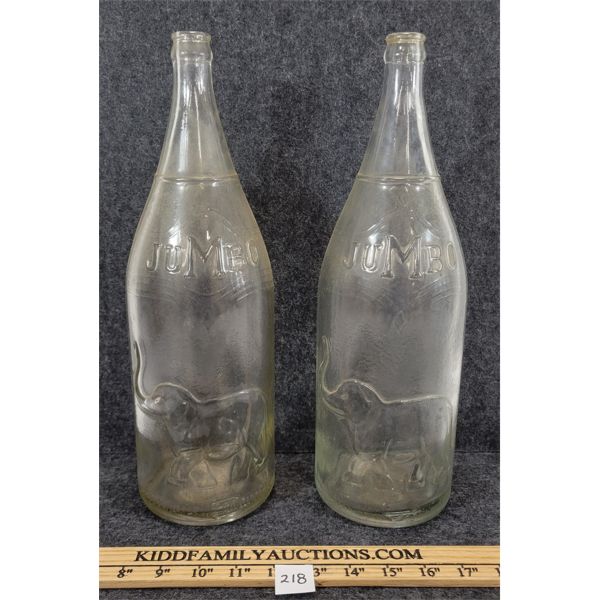 LOT OF 2 - JUMBO BRAND SODA BOTTLES