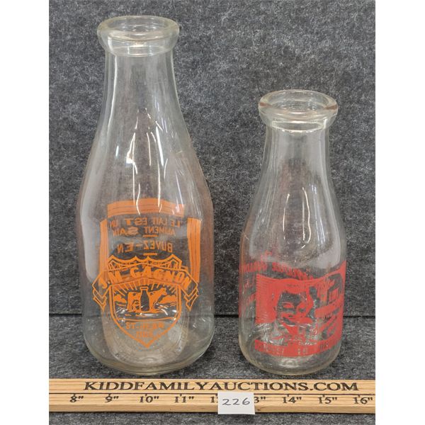 LOT OF 2 - QUEBEC DAIRY BOTTLES - ST. JEAN & TROIS-RIVIERES