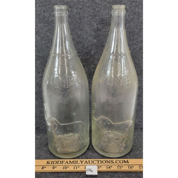 LOT OF 2 - JUMBO BRAND SODA BOTTLES