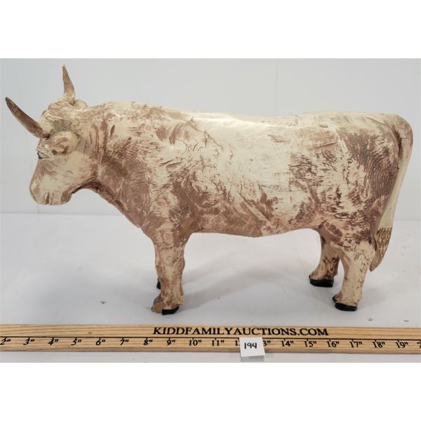 CARVED FOLK ART BULL