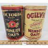Image 1 : LOT OF 2 - CARDBOARD ADVERTISING OAT CANISTERS 