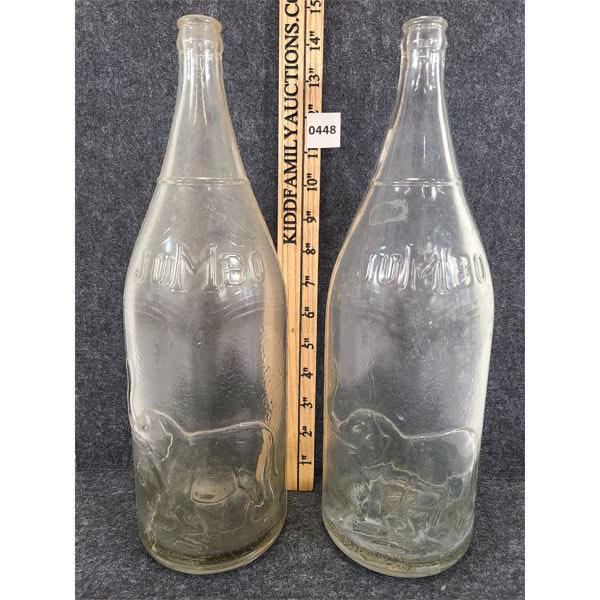 LOT OF 2 - JUMBO BRAND SODA BOTTLES 