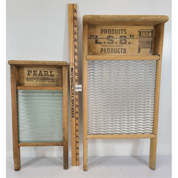 LOT OF 2 - WASHBOARDS - INCL GLASS PEARL