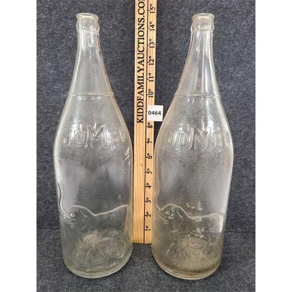 LOT OF 2 - JUMBO BRAND SODA BOTTLES 