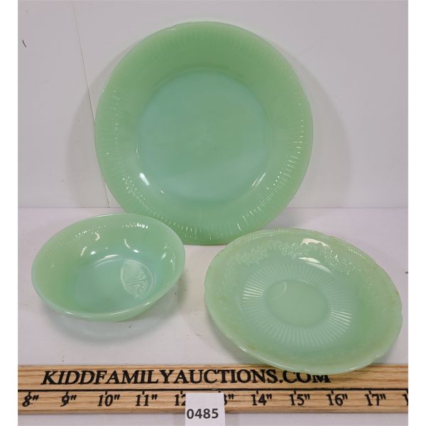 LOT OF 3 - FIRE KING JADEITE PCS