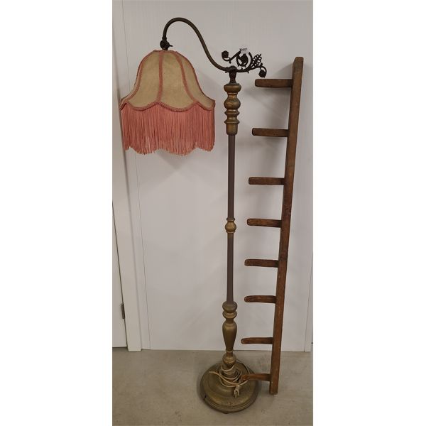 LOT OF 2 - COAT RACK AND FLOOR LAMP