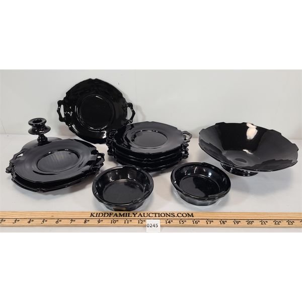 QTY BLACK AMETHYST DISHWARE