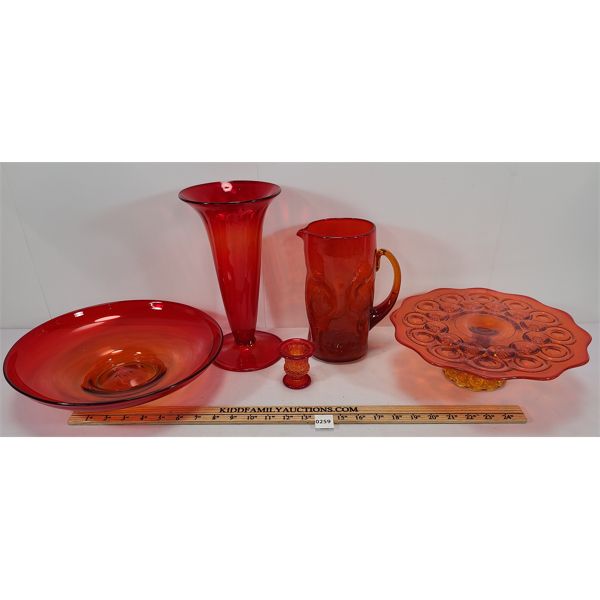 LOT OF 5 - PIGEON BLOOD RED PCS