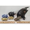 Image 2 : LOT OF 6 - PIGGY BANKS - INCL BRASS 