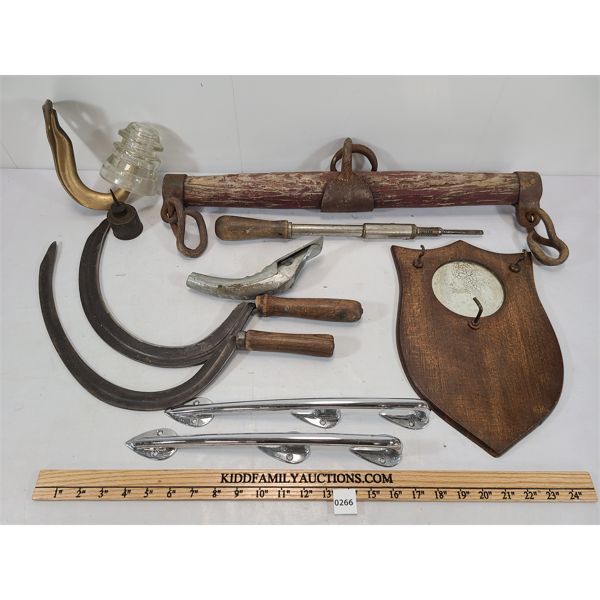 JOB LOT - VINTAGE TOOLS - INCL SICKLES