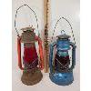 Image 1 : LOT OF 2 - BARN LANTERN W/ RED GLOBES