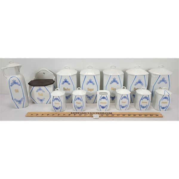 LOT OF 13 - GERMAN CERAMIC KITCHEN CANISTERS