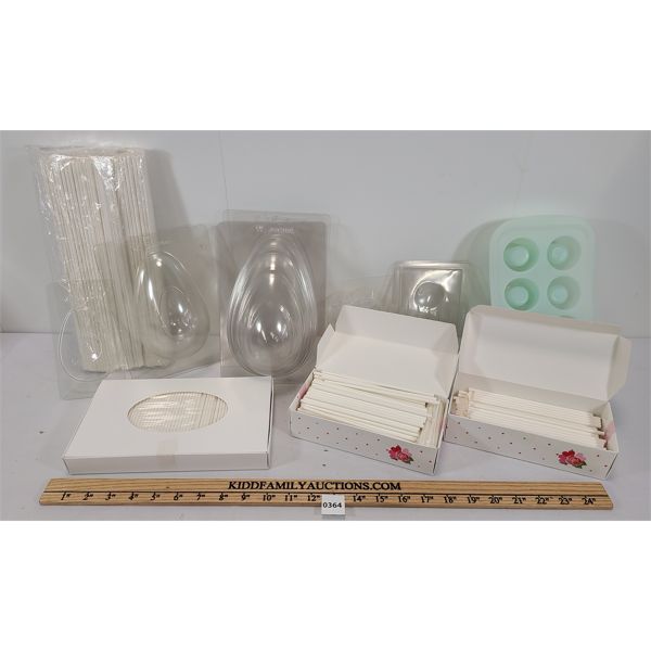 JOB LOT - LOLLIPOP STICKS & CHOCOLATE EGG MOLDS, ETC. 
