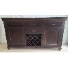 Image 1 : BROWN MAPLE SIDEBOARD W/ DRAWERS & WINE RACK