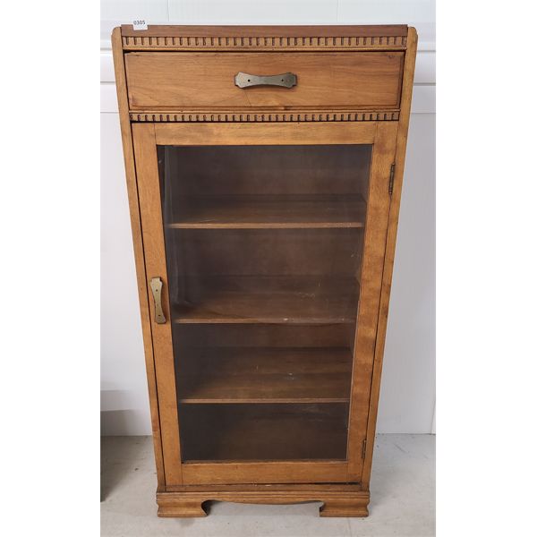 GLASS FRONT DISPLAY CABINET W/ DRAWER