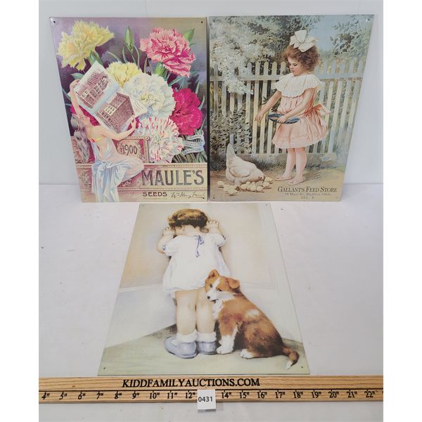 LOT OF 3 - SST SIGNS - INCL MAULE'S & GALLANT'S FEED STORE, ETC.