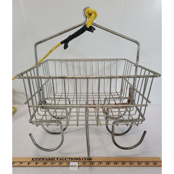 COAL MINERS CLOTHES BASKET W/ ROPE & PULLEY