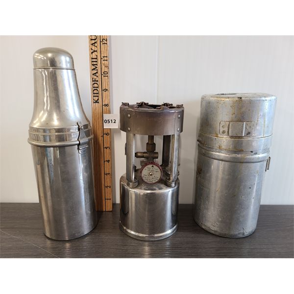 LOT OF 2 - COLEMAN PORTABLE GAS BURNER & COCKTAIL MIXING SET 