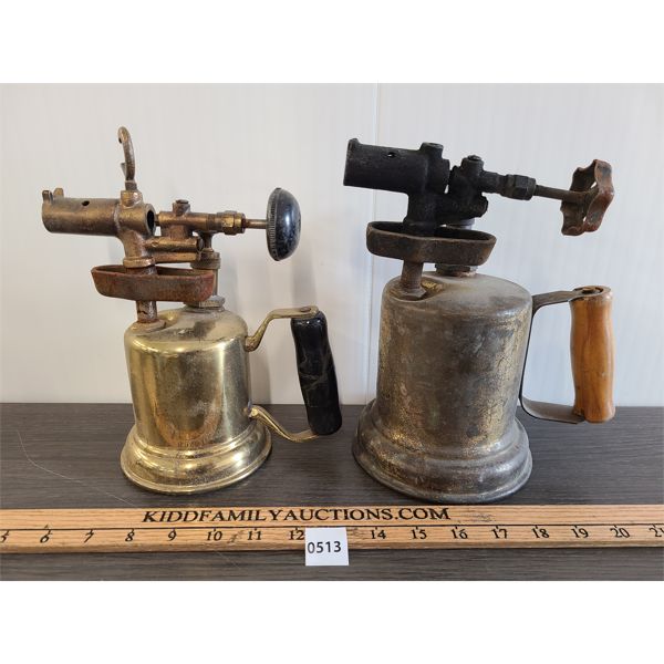 LOT OF 2 - BRASS BLOW TORCHES 