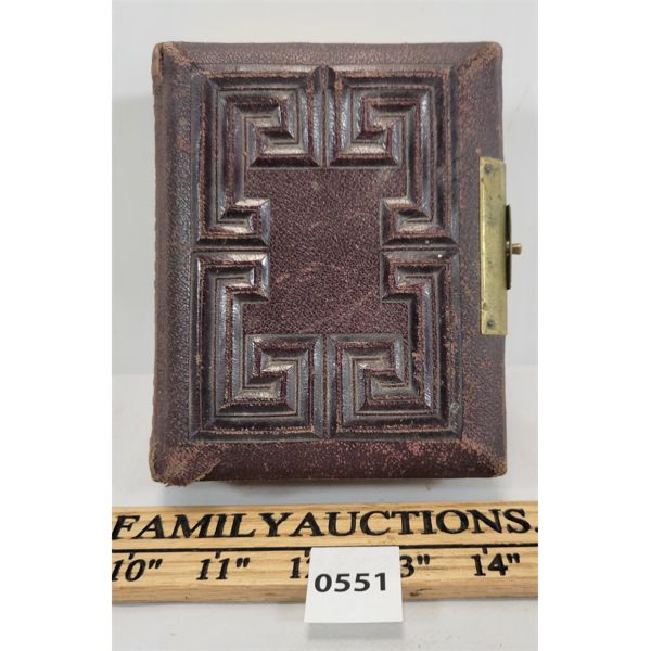 EMBOSSED LEATHER BOUND CABINET CARD PHOTO ALBUM