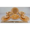 Image 1 : LOT OF 15 - FIRE KING PEACH LUSTREWARE PLATES, SAUCERS & BATTER BOWLS