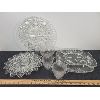 Image 1 : LOT OF 7 - CUT GLASS EGG PLATE, SERVING DISHES & CREAM & SUGAR DISHES, ETC. 