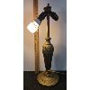Image 5 : GILDED 6 PANEL SLAG GLASS TABLE LAMP - SEE ALL PICS