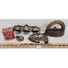 Image 1 : LOT OF 4 - STEAM LAUNCH UNIT, COAL (?) IRON W/ TRIVET & SLEIGH BELLS