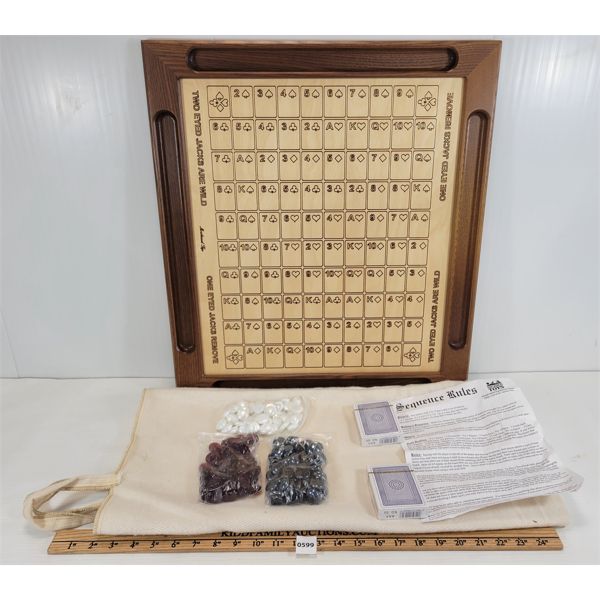 WOODEN SEQUENCE BOARD GAME