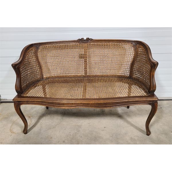CANED WALNUT SETTEE - CIRCA 1800's