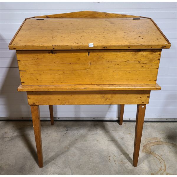 PINE STAND UP SLOPED TOP WRITING DESK 