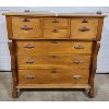 Image 1 : PINE BONNET CHEST OF DRAWERS W/ MUSTACHE PULLS 
