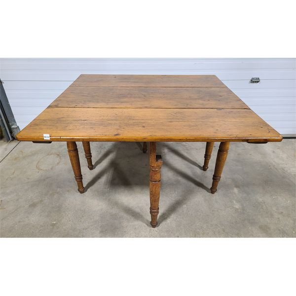 PINE DOUBLE SIDED DROP LEAF GATE LEG TABLE 