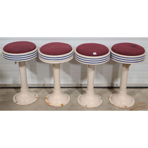 LOT OF 4 - VINTAGE DINER STOOLS 