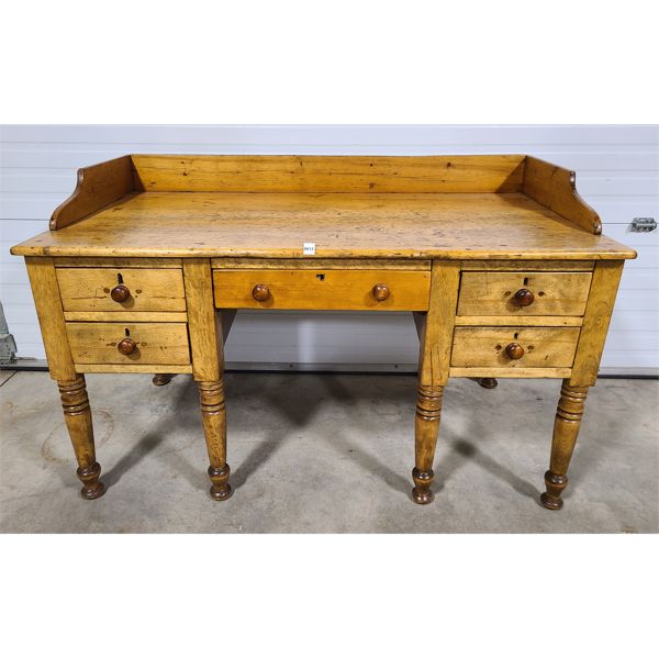 PINE 5-DRAWER WRITING DESK 