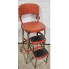 Image 1 : VINTAGE RED STEP STOOL CHAIR