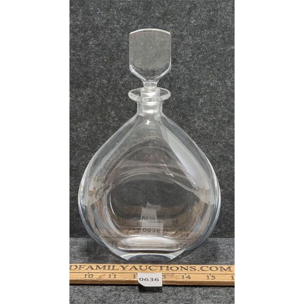 ORREFORS CRYSTAL FLAT DROP DECANTER - SEE ALL PICS