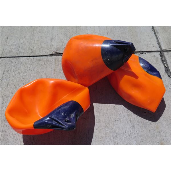 Qty 3 Polyform Size A3 Orange Buoys (Deflated for Storage)