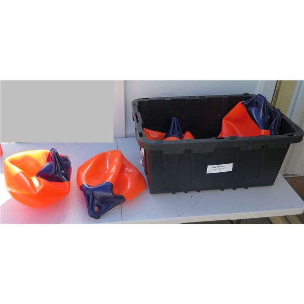 Multiple Orange A-2 Buoys in Plastic Bin (deflated)