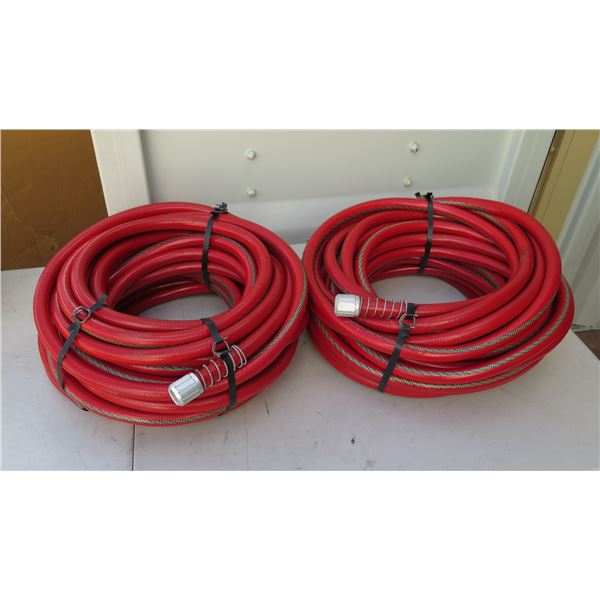 Qty 2 Red Hoses w/ Fitted Ends
