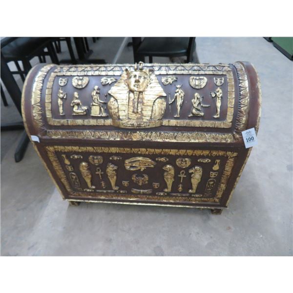 Ornate Egyptian Carved Storage Trunk