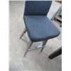 Image 2 : 6-Navy Cloth Grey Base Swivel Stools - 6 X $