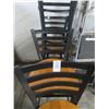 Image 2 : 4-Black Metal Ladderback Oak Seat Chairs - 4 X $