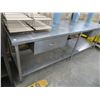 Image 1 : S/S 9' Table w/2 Drawers and Undershelf