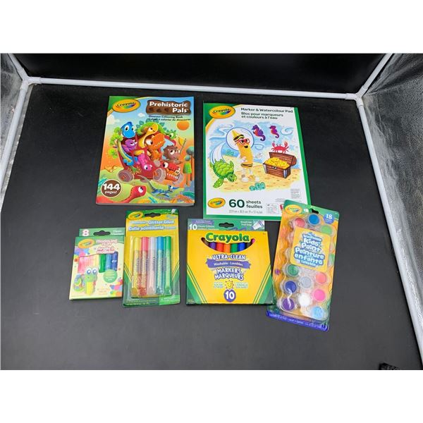 Assorted lot of crayola coloring books and coloring craft supplies