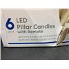Image 3 : 6 LED Pillar Candles with remote (CHECK PHOTO FOR DAMAGE)
