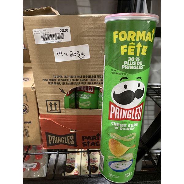 CASE LOT -Pringles Party Size Sour Cream & Onion Potato Chips 14x203g