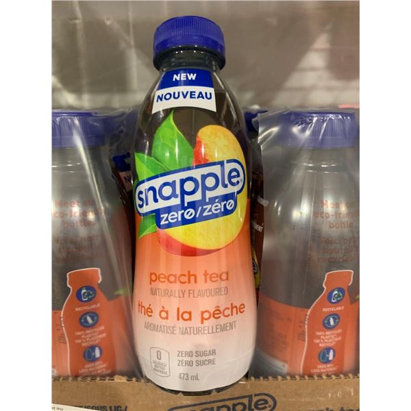 CASE LOT - Snapple zero sugar peach tea 12x473ml