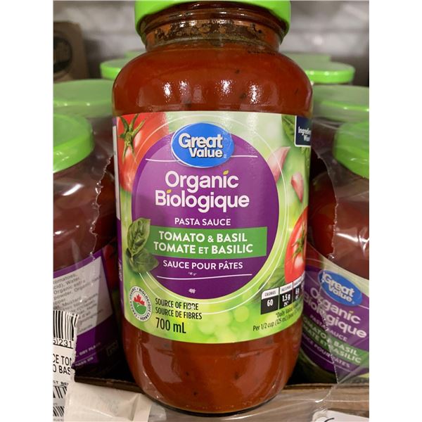 CASE LOT - Great value organic tomato & basil pasta sauce 6x700ml