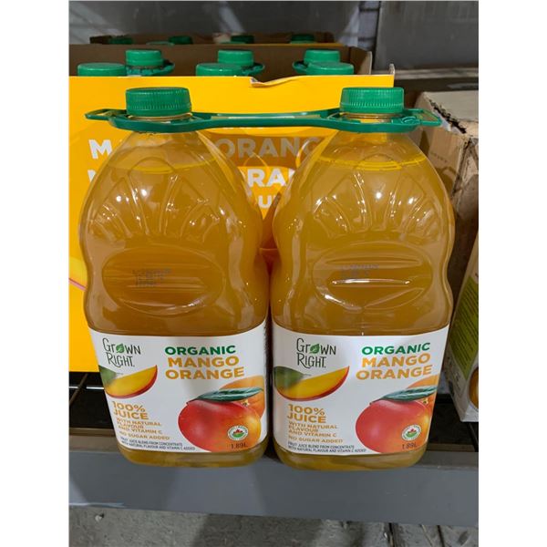 CASE LOT - Grown Right Organic Mango Orange Juice 8x1.89L
